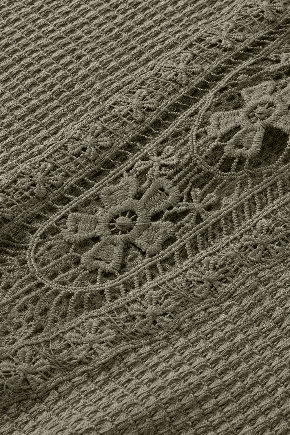 Moss Green Guipure Lace Top