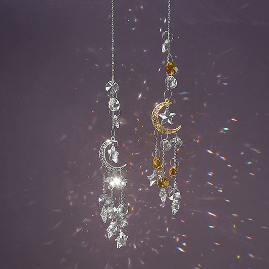 Moon Star Crystal Sun Catcher Hanging