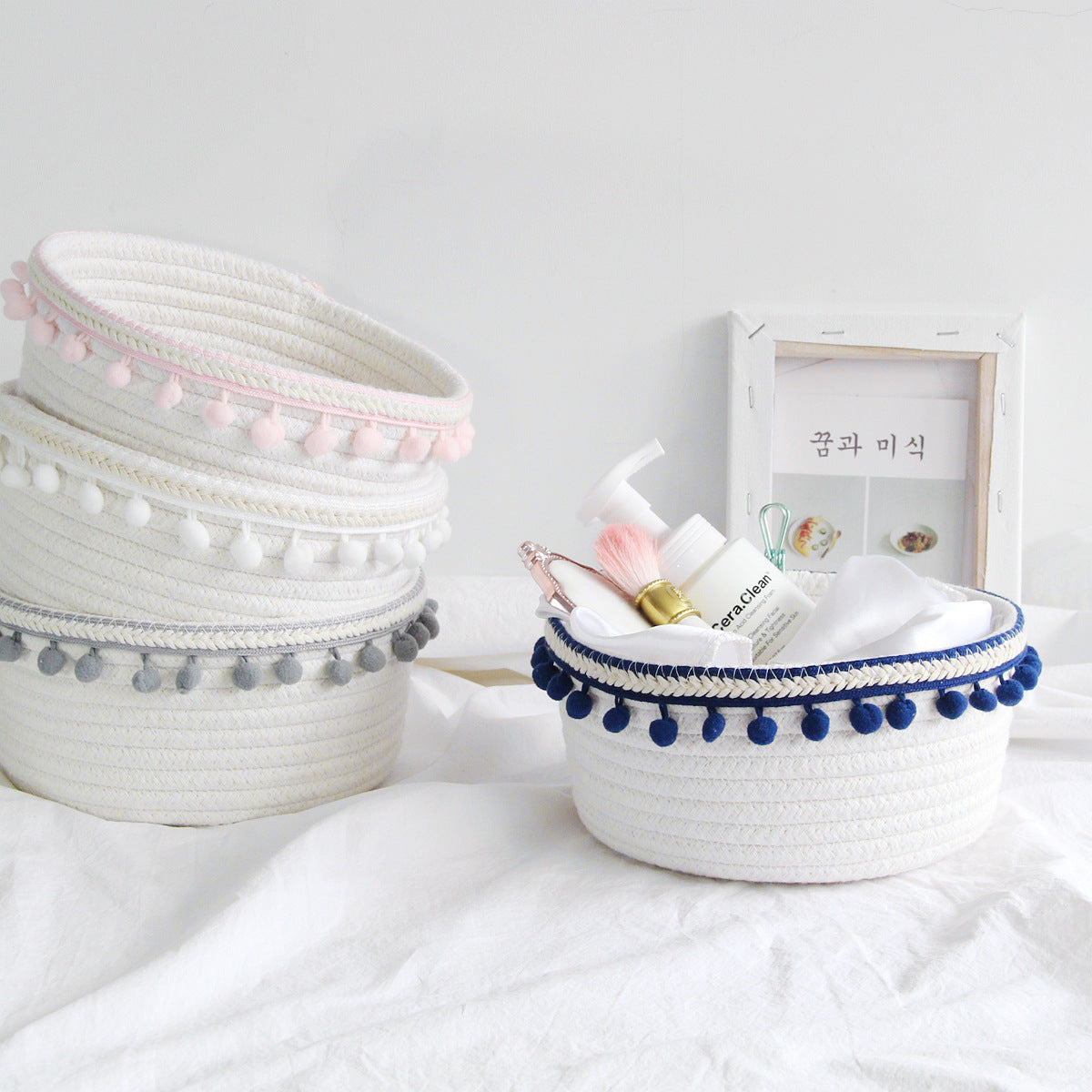 Nordic simple cotton rope storage basket