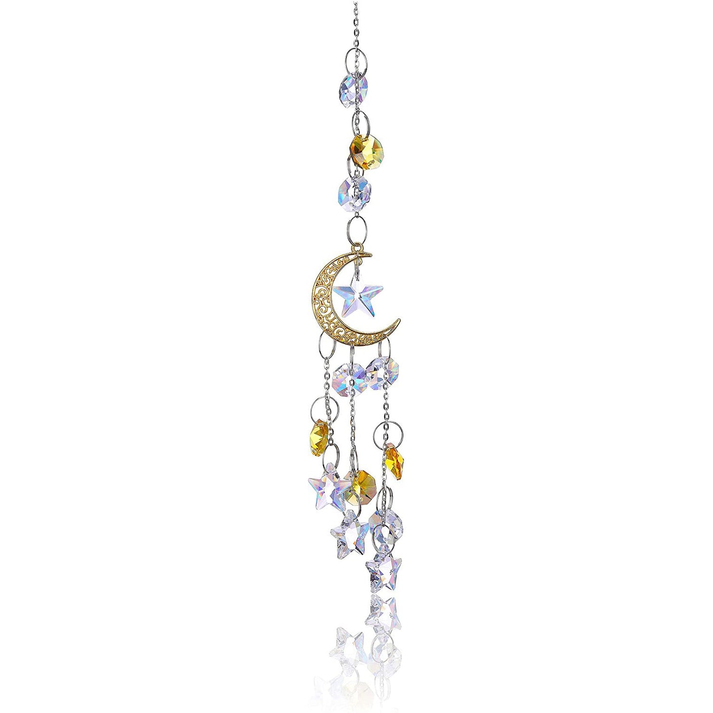 Moon Star Crystal Sun Catcher Hanging