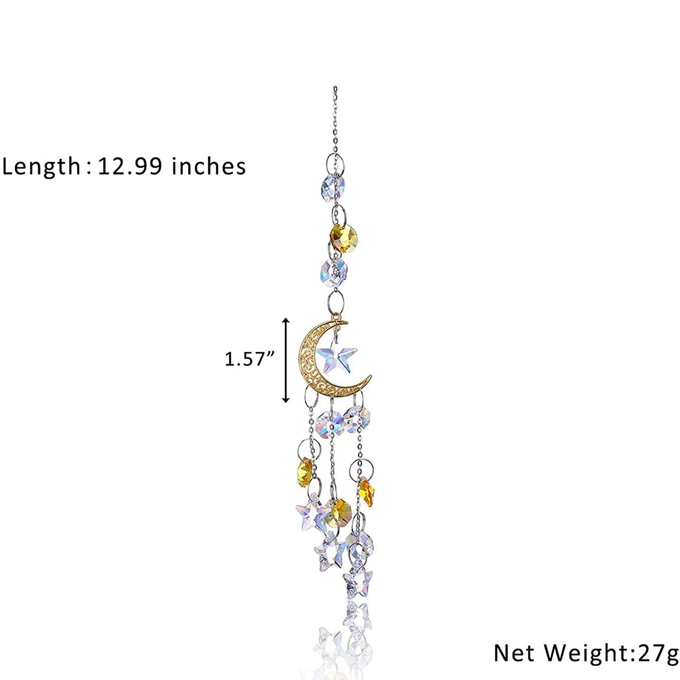 Moon Star Crystal Sun Catcher Hanging