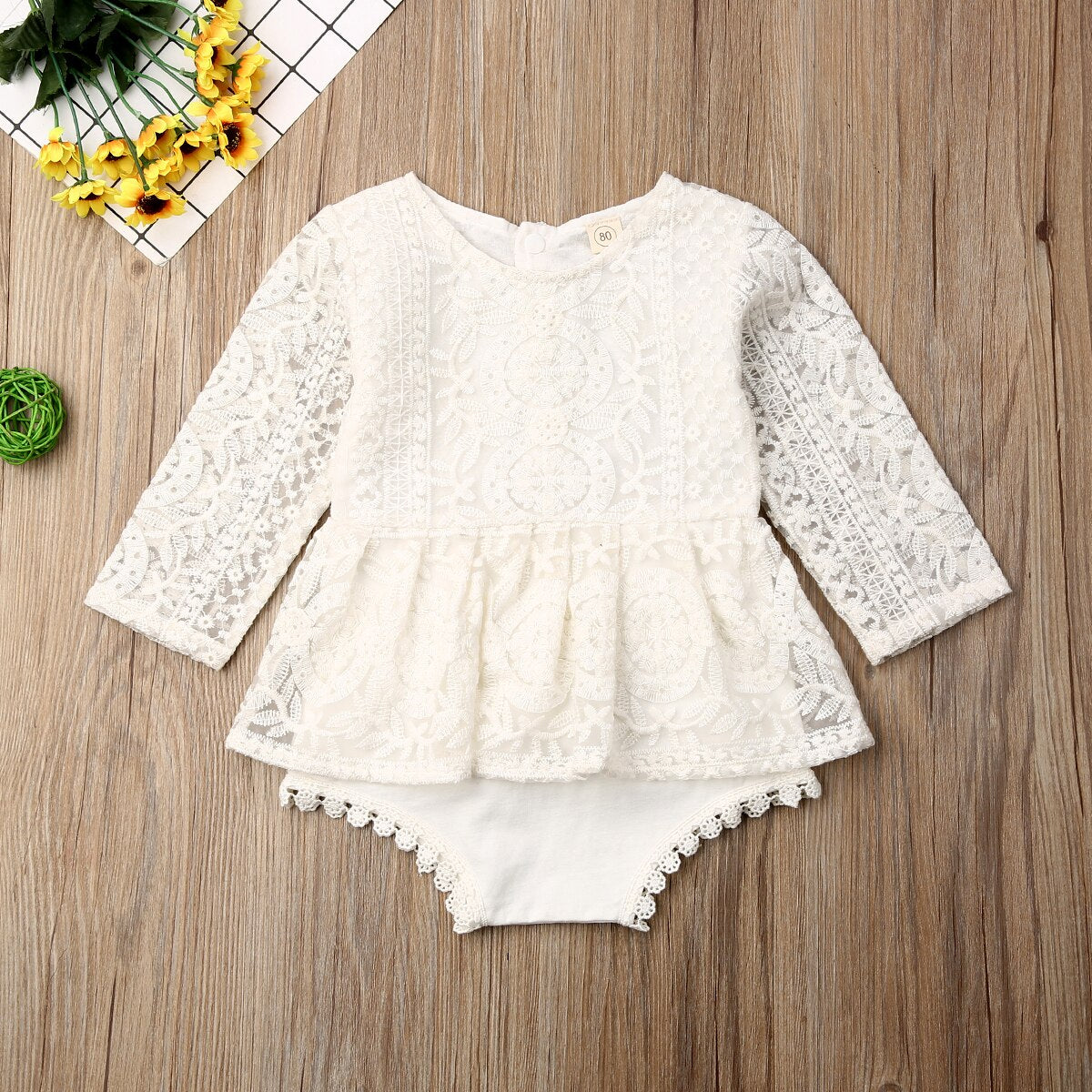 Flower Lace Romper Jumpsuits Tutu Dress